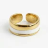 Adjustable 14K Gold Plated Drop Glaze Ring in Luxury Box