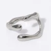 Organic Deformed Open Ring | Stainless Steel Ring