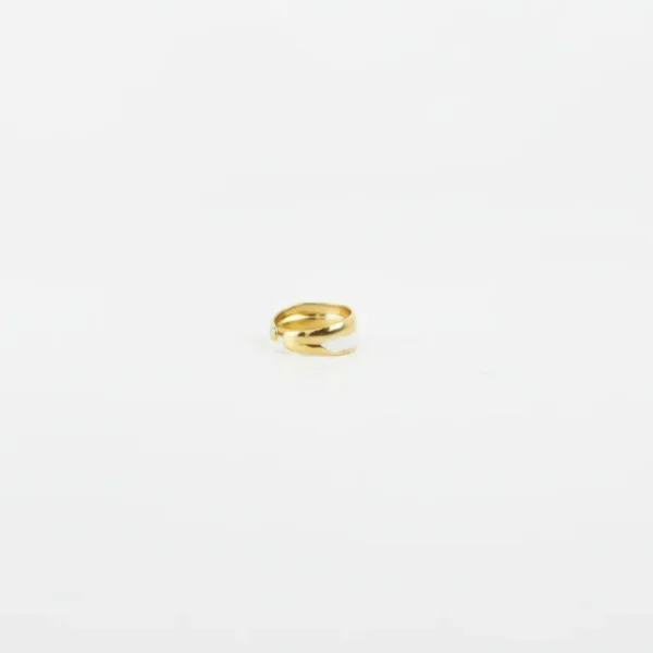 Adjustable 14K Gold Plated Drop Glaze Ring in Luxury Box