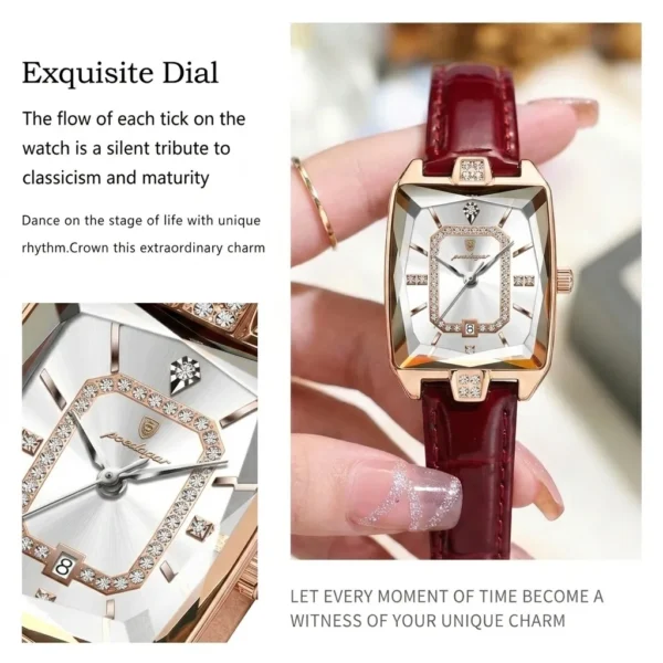 Poedagar Original Crystal Square Luxury Quartz Watch