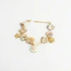 18K Gold Shell & Natural Stone Vintage Bracelet with Gift Box