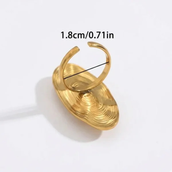 Unique Geometric Pearl Open Ring | Zircon Inlaid Stainless