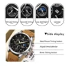 Poedagar Original Men Watch Leather Quartz Chronograph Waterproof