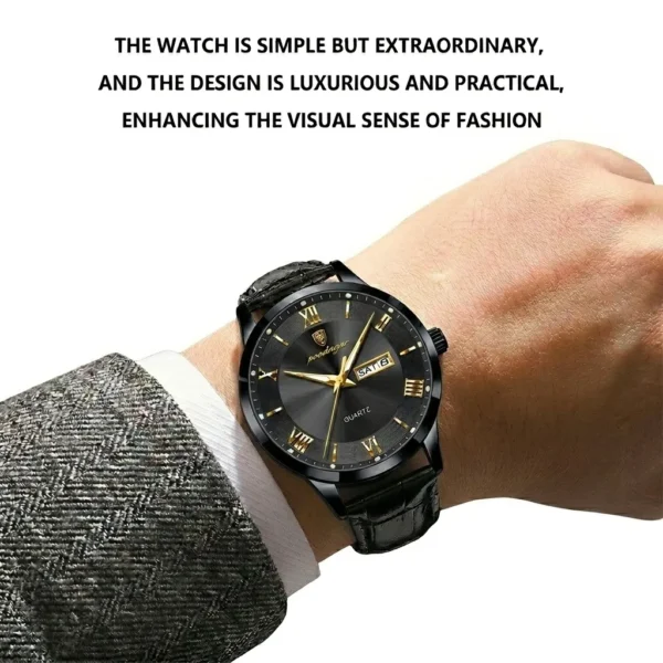 Poedagar 978 Original Men Watch Luminous Waterproof Leather