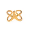 18K Gold Plated Stainless Steel Adjustable Starfish Ring