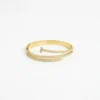 Elegant Nail Cuff Bangle: 18K Gold Plated Stainless Steel