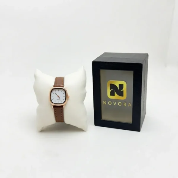 Luxury Rectangle Ladies Quartz Watch Leather