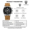 Poedagar Original Men Watch Leather Quartz Chronograph Waterproof