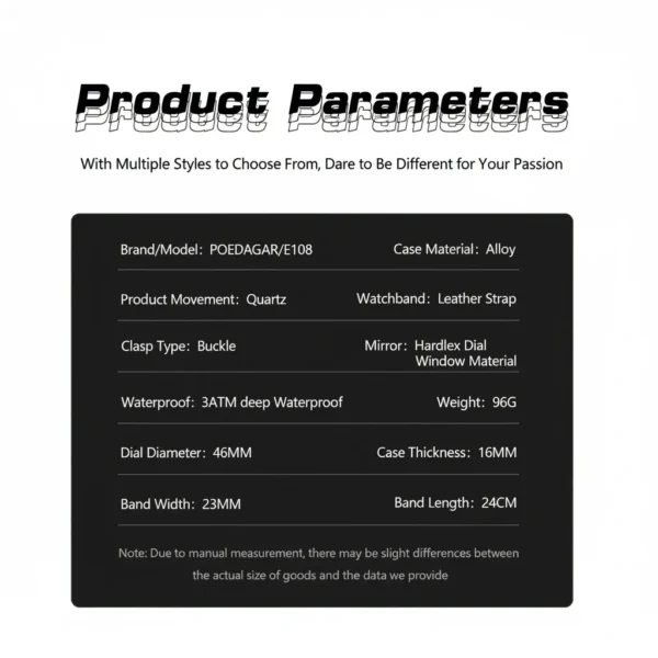 Poedagar E108 Original Luxury Chronograph Men's Watch