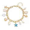Ocean Charm Starfish & Pearl Gold-Tone Link Bracelet