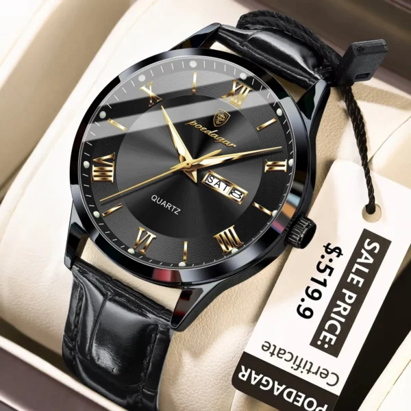 Urban Black Luxury Watch & Long-Fold Wallet