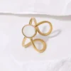 18K Gold Plated Waterproof Geometric Hollow Ring