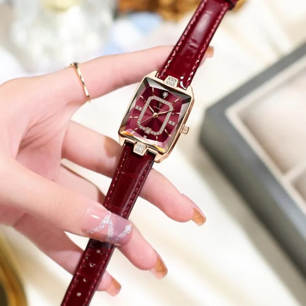 Poedagar Original Crystal Square Luxury Quartz Watch
