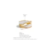 18K Gold Plated White Enamel Stainless Steel Open Ring