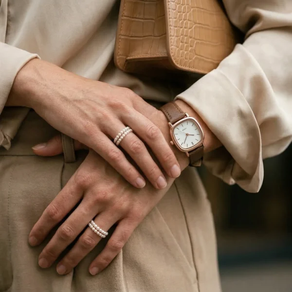 Luxury Rectangle Ladies Quartz Watch Leather