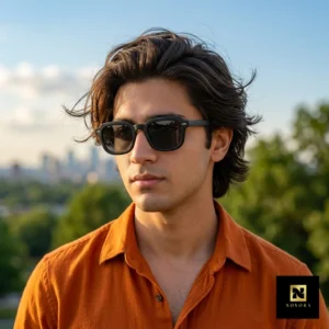 Polygonal Black UV400 Sunglasses
