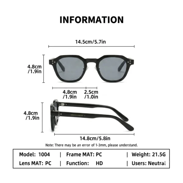 Korean Niche Polarized Sunglasses Black