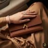 Korean Style Slim PU Leather Long Wallet Brown