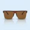 Retro Half Frame Square UV400 Sunglasses Brown