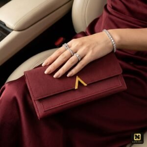 Korean Style Slim PU Leather Long Wallet Red