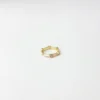 Pink Enamel Heart Adjustable Gold Ring