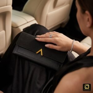 Korean Style Slim PU Leather Long Wallet Black