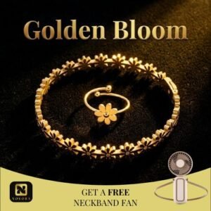 Golden Bloom 18K Gold-Plated Daisy Jewelry Set
