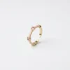 Pink Enamel Heart Adjustable Gold Ring