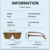 Retro Half Frame Square UV400 Sunglasses Brown