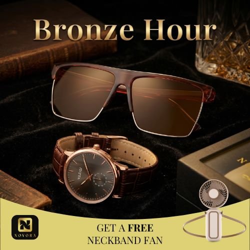 Bronze Hour Timeless Watch & Eyewear Combo