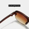 Man Trendy UV400 Half Rim Sunglasses Brown