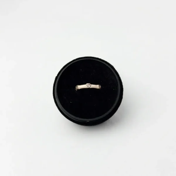Pink Enamel Heart Adjustable Gold Ring