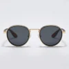 Retro Round UV400 Anti-Blue Light Shades Gold Frame