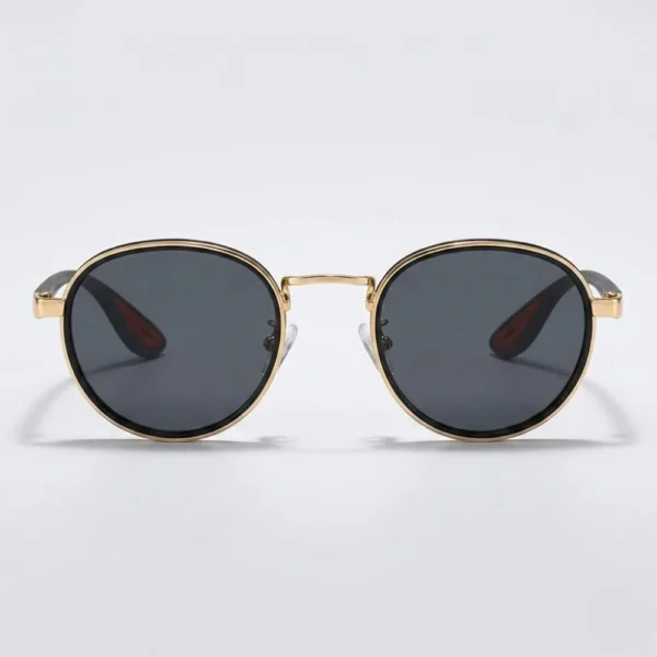 Retro Round UV400 Anti-Blue Light Shades Gold Frame