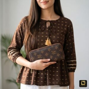 Elegant Pattern Wallet Brown