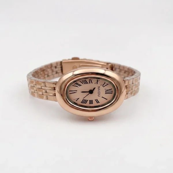 Small Oval Dial Quartz Fashion Watch rose gold