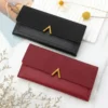 Korean Style Slim PU Leather Long Wallet Red