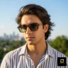 Polygonal Tortoise UV400 Sunglasses