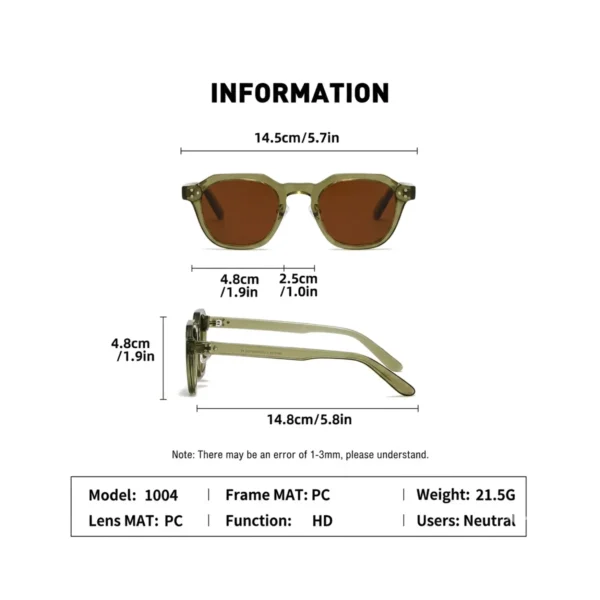 Korean Niche Polarized Sunglasses Olive Green