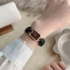 Retro Rectangle Niche Quartz Leather Watch Black