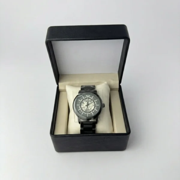 Modern Automatic Skeleton Dial Watch BLACK