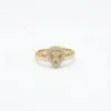Radiant Sunburst Pear Ring Silver Gold