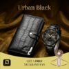 Urban Black Luxury Watch & Long-Fold Wallet