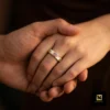 Gold Stainless Steel Adjustable Heart Enamel Ring