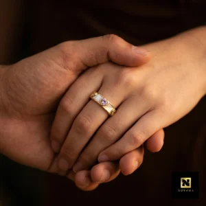Gold Stainless Steel Adjustable Heart Enamel Ring