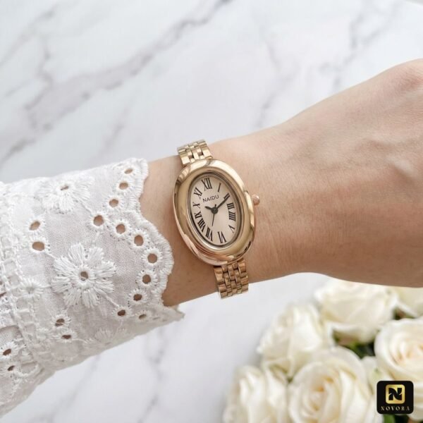 Small Oval Dial Quartz Fashion Watch rose gold