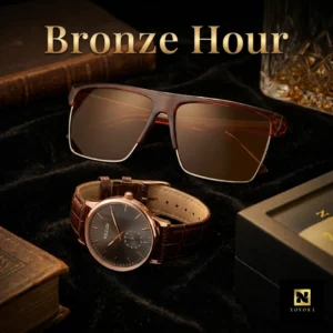 Bronze Hour Timeless Watch & Eyewear Combo