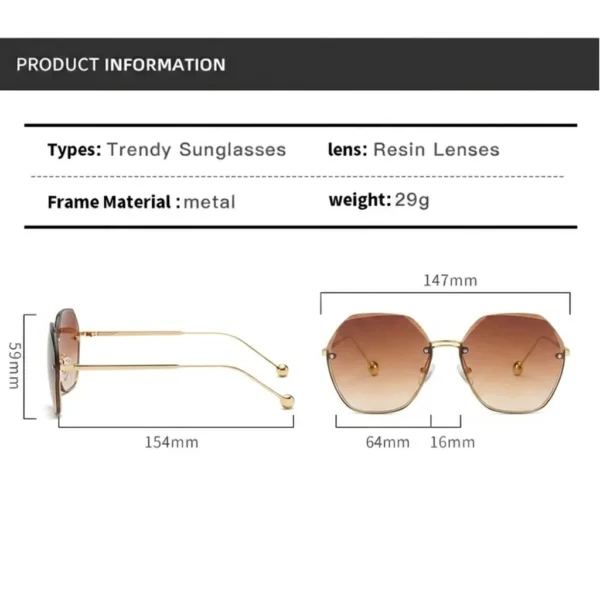 Imported Luxury Women Oversized UV400 Sunglasses.