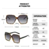 Imported Woman Oversized Square UV400 Sunglasses