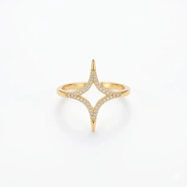 Geometric Star Adjustable Celestial Ring Gold